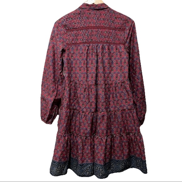 Anthropologie Diyana Boho Floral Tiered Peasant Tunic Dress Women’s Small - Picture 5 of 5